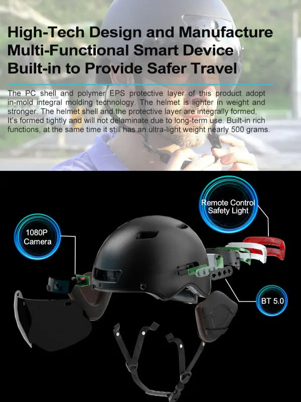 Smart Helmet With Turn Signal - Sport Amateur